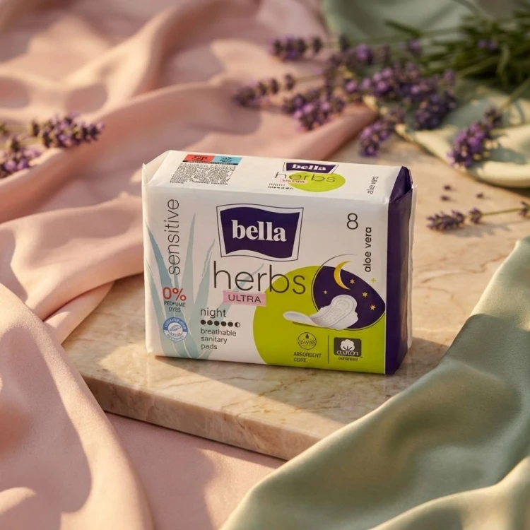 Podpaski Bella Herbs Ultra Night, opakowanie 8 sztuk